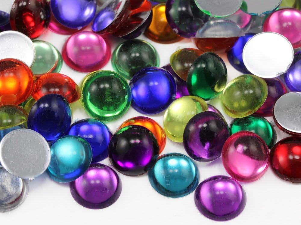 Allstarco 25mm (1") Hyazinth-Orange, runde Acryl-Cabochons, 12 Stk. | Bastel-Schmucksteine, glatte g