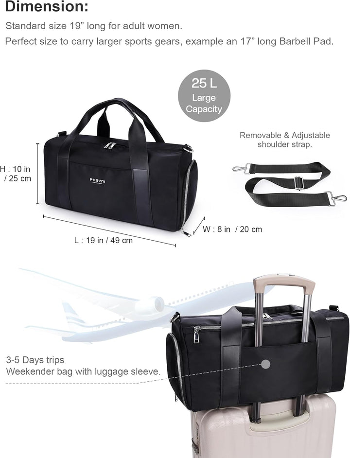 19 Zoll Sporttasche Reisetasche für Damen,wasserdichte Handgepäcktasche,Trainingstasche für Reisen S