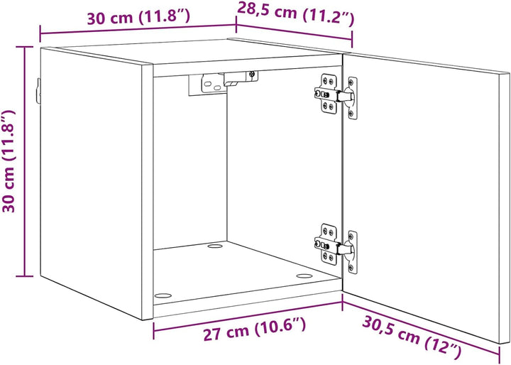 vidaXL TV-Schränk Altholz 30,5 x 30 x 30 cm Holzwerkstoff, Moderner Medienstand, rechteckiges Lowboa