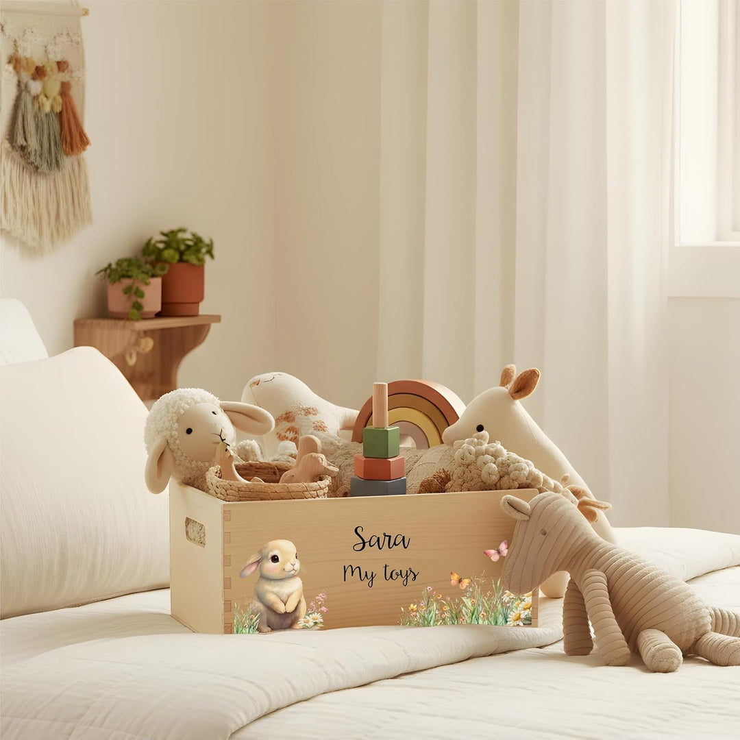 Creative Deco Personalisierte Geschenke Baby Holzkiste Spielzeugkiste mit | Wunschnamen | Spielzeug