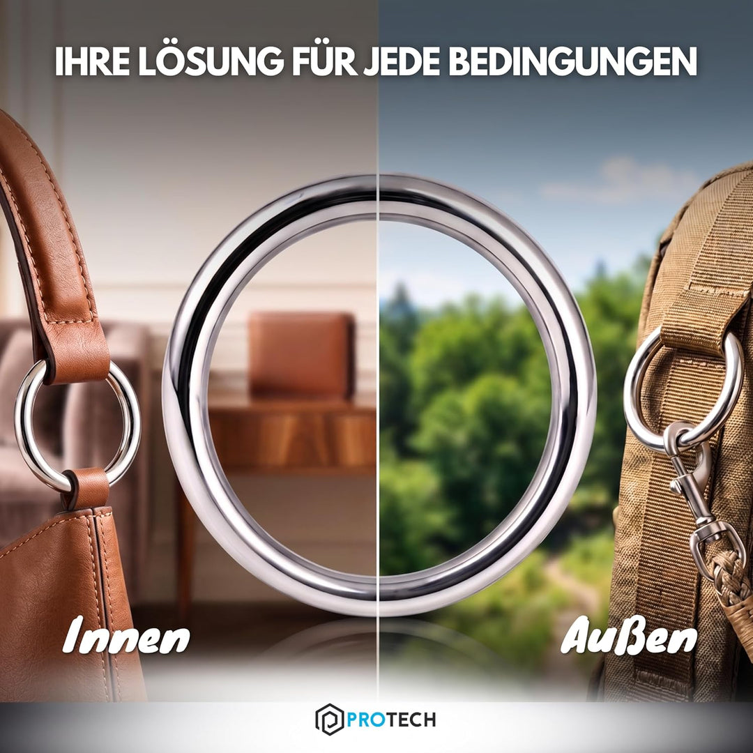 PROTECH 5 Stück O-Ring Edelstahlringe - Ring 6x45mm Rundringe aus rostfreiem Edelstahl A4 V4A geschw
