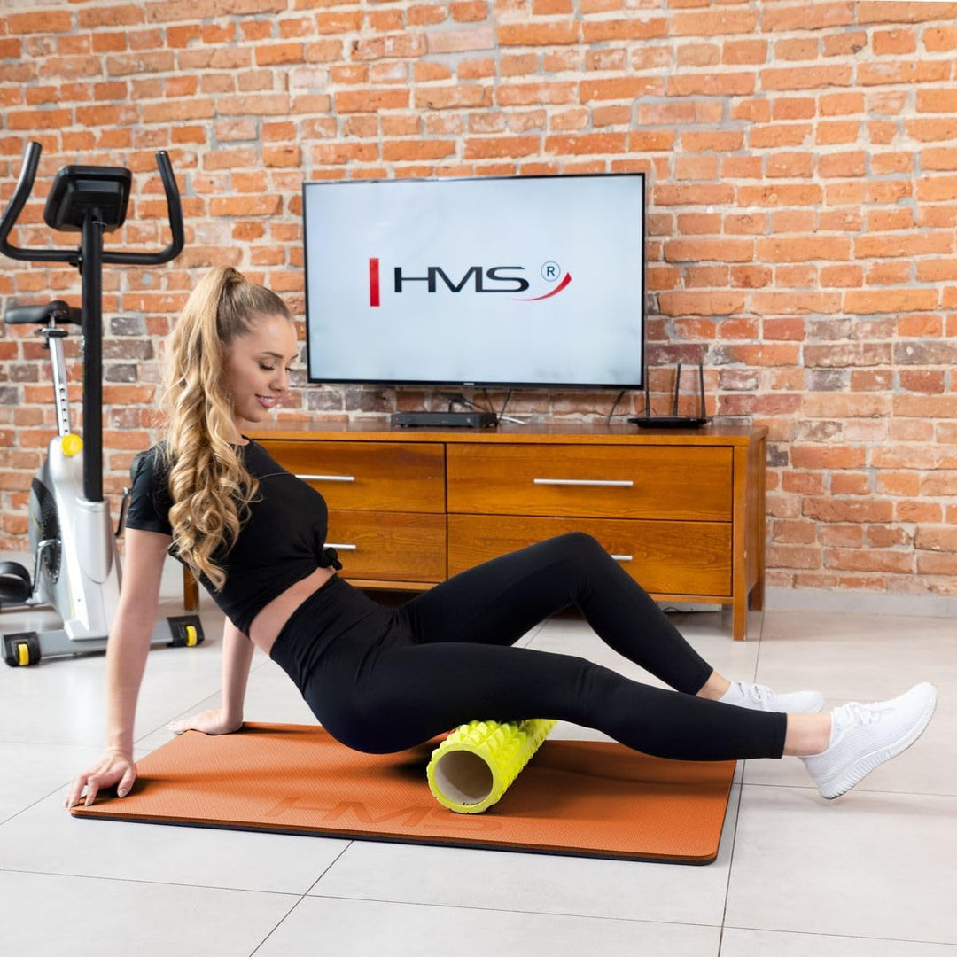HMS Premium Fitnessmatte 110×55×1,5 cm – Extra Dick 15 mm | Rutschfest & Gelenkschonend | Trainingsm