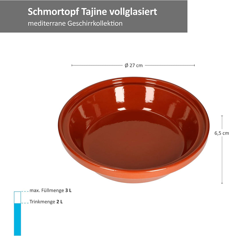 MamboCat Schmortopf I Tajine I 2 Liter I Mediterran I Unikat Handarbeit - Glasiert I Orientalisch I