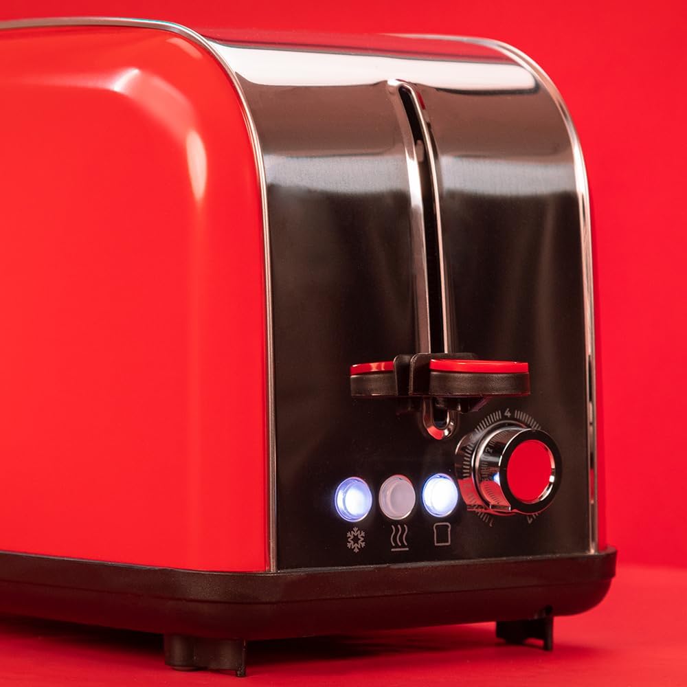 Cecotec Vertikaler Toaster Toastin' time 850 Red, 850W, Doppelter Kurzschlitz und breiter Schlitz vo