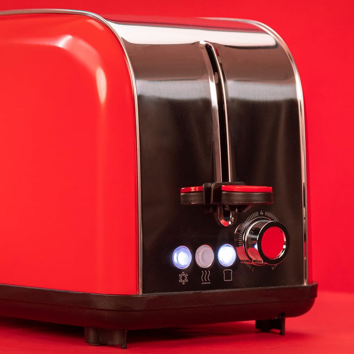 Cecotec Vertikaler Toaster Toastin' time 850 Red, 850W, Doppelter Kurzschlitz und breiter Schlitz vo