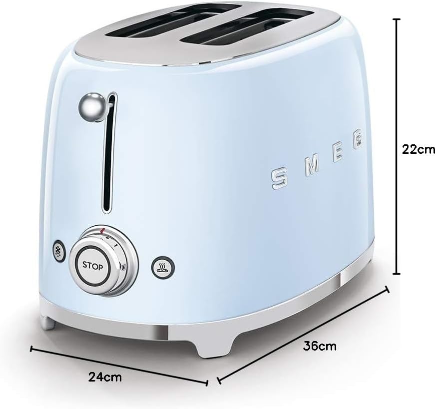 Smeg Toaster, 2 Scheiben, 50er Jahre, Blau, Pastellblau