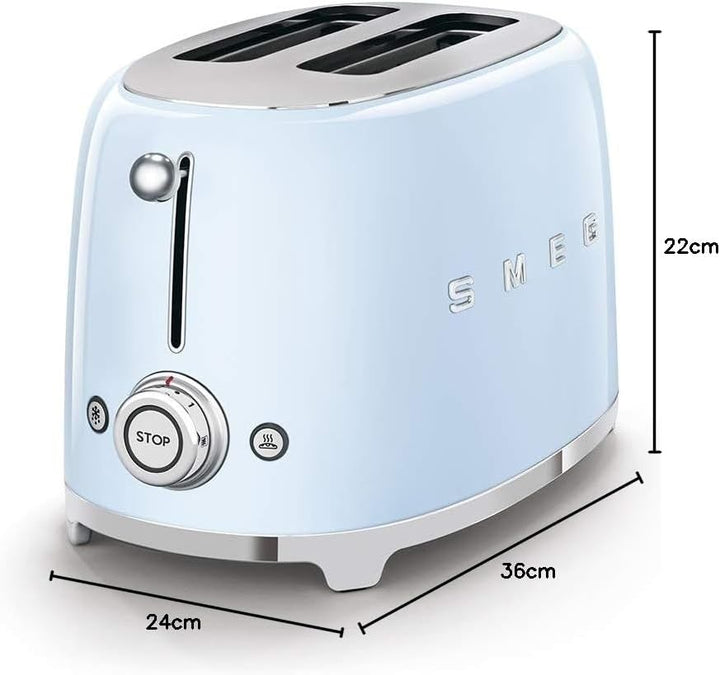 Smeg Toaster, 2 Scheiben, 50er Jahre, Blau, Pastellblau