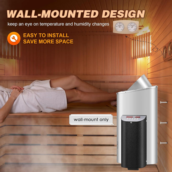 Mxmoonant 6KW Saunaofen, Digitale Display Steuerung, Elektroherd für Sauna, für Home, Hotel, Spa, Ma