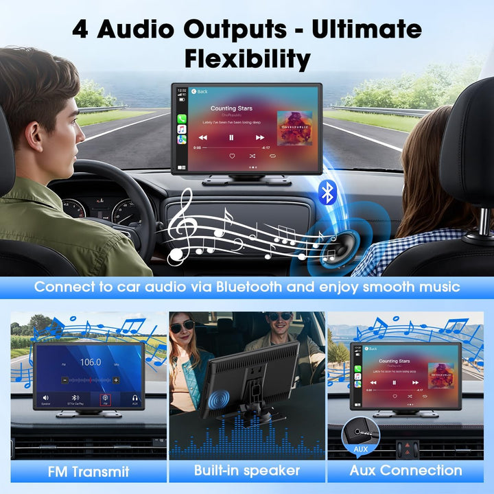 LAMTTO Wireless Carplay Display Für A-ppIe CarPlay und Android Auto 9 Zoll Touchscreen Display Bilds