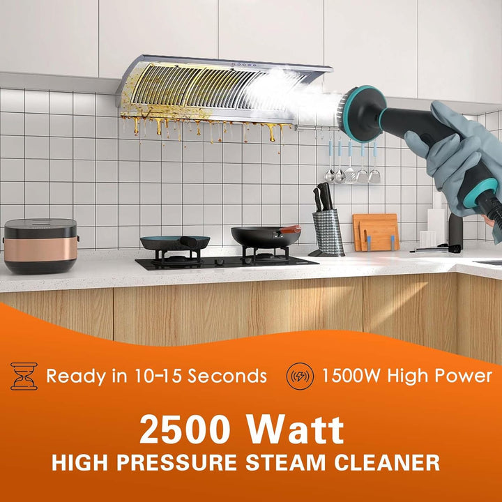 4Bar Tragbarer Dampfreiniger, 6-Gang Dampfreiniger Handgerät, Steam Cleaner mit 15 Zubehörteilen & 1