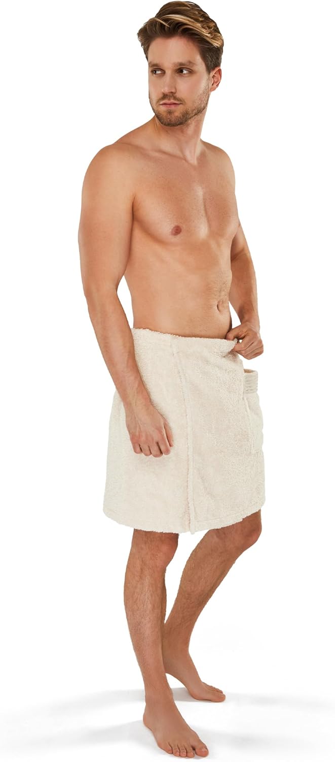 möve Wellness Kilt mit Chenillebiesen in Gr. 48 / 56 aus 100 % Baumwolle (Spinair), nature Natur XX-
