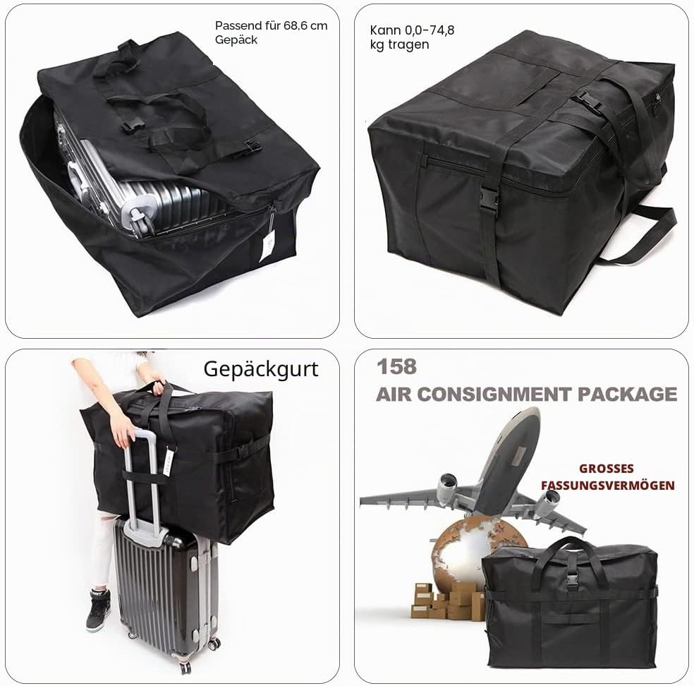 Reisetasche Extra Gross, Faltbare 900d Oxford Heavy-Duty Duffle Bag für Urlaub, Camping, Umzug, Zelt