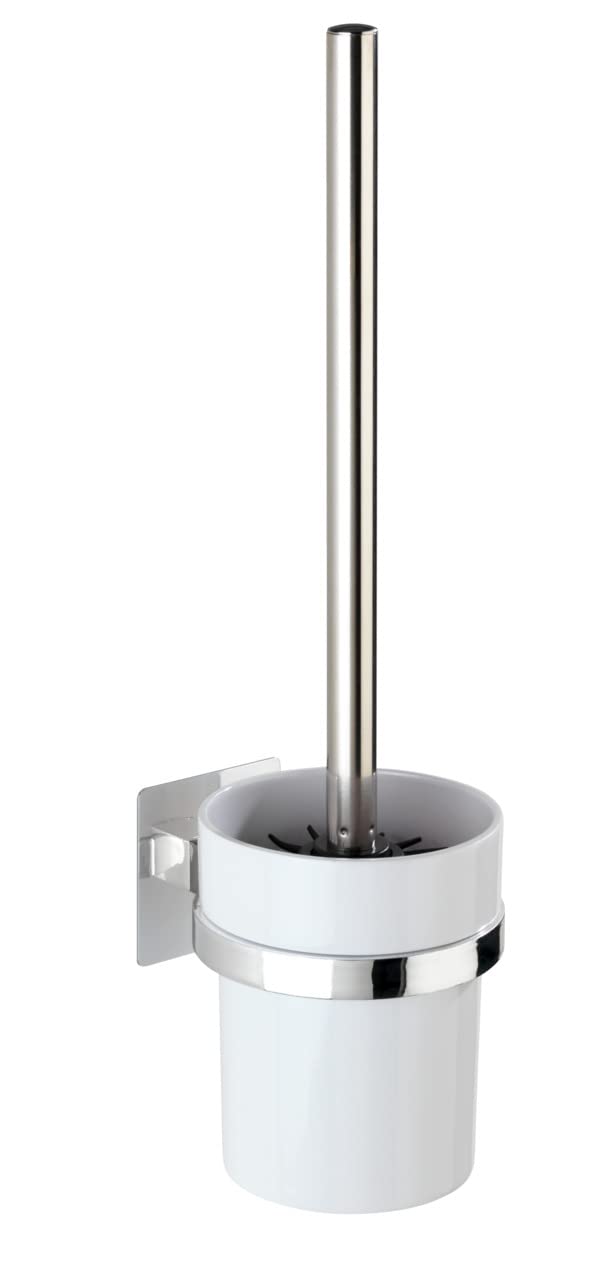 WENKO Turbo-Loc® WC-Garnitur Quadro - WC-Bürstenhalter, Befestigen ohne bohren, Kunststoff (ABS), 9.