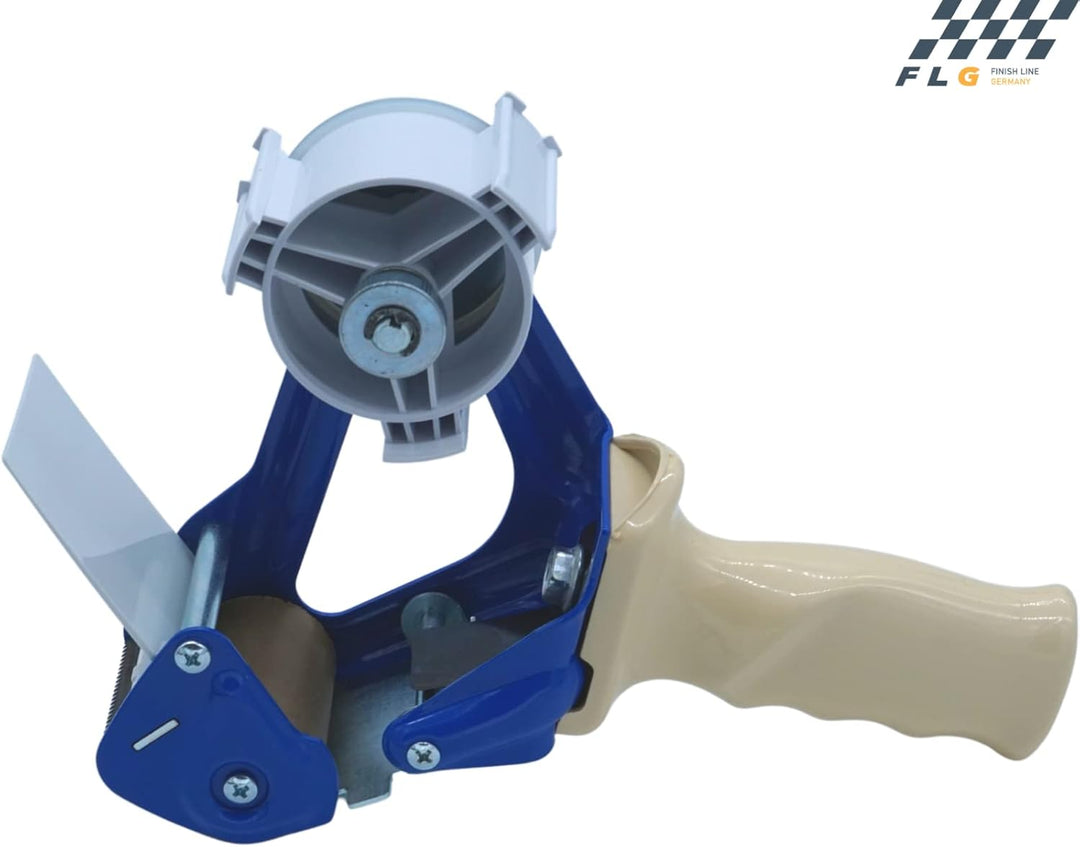 FLG | Handabroller "Standard Blau" Klebebandabroller Metallgehäuse Paketbandabroller 50 mm Abroller