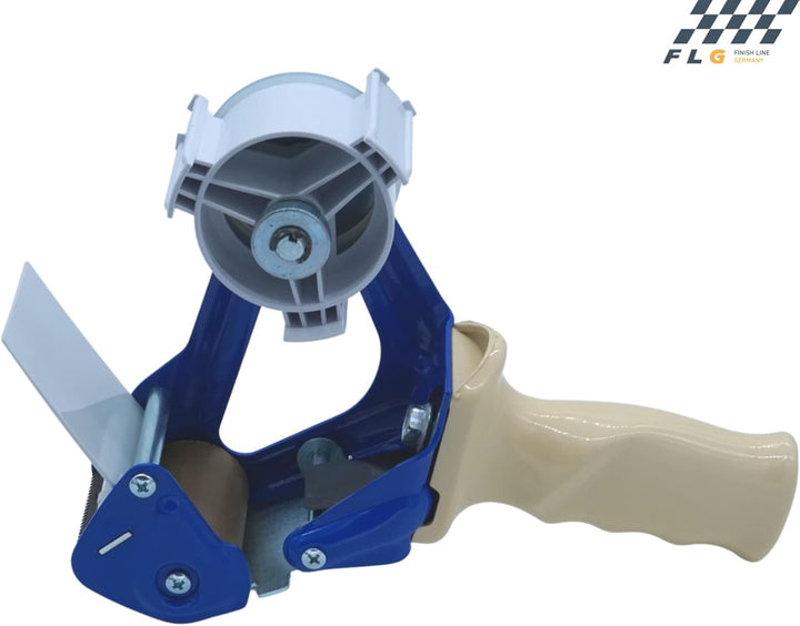 FLG | Handabroller "Standard Blau" Klebebandabroller Metallgehäuse Paketbandabroller 50 mm Abroller