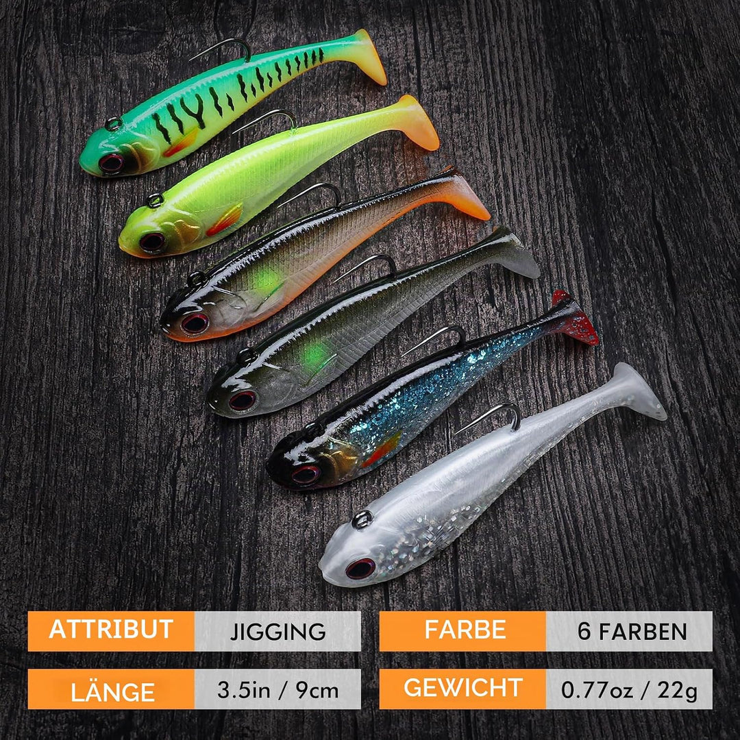 TRUSCEND Gummifische Angelköder für Forelle Zander & Barsch, Kunstköder Angelausrüstung Gummiköder A