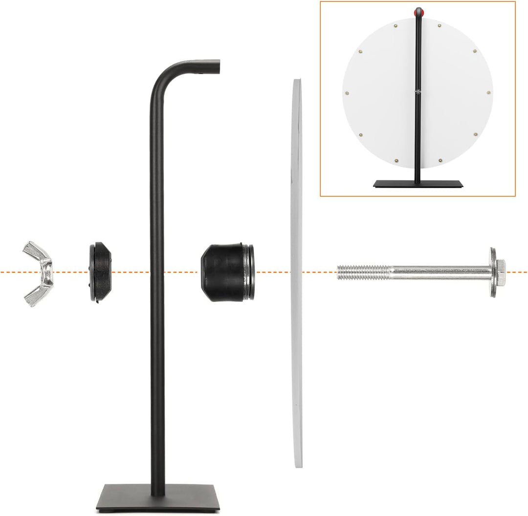 QWORK® 50cm Farbe Glücksrad mit Metallständer, 10 Slots, Tischplatte Rouletterad zum Reinigen Abwisc