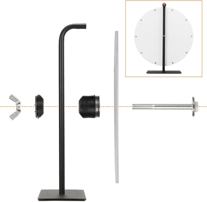 QWORK® 50cm Farbe Glücksrad mit Metallständer, 10 Slots, Tischplatte Rouletterad zum Reinigen Abwisc
