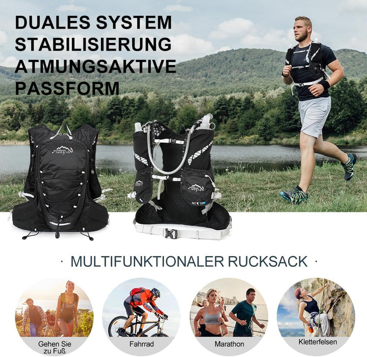 INOXTO Sport Wasserbeutel Weste Mit 1.5l Trinkblasen Running Weste Rucksack FüR Outdoor Wandern Trai
