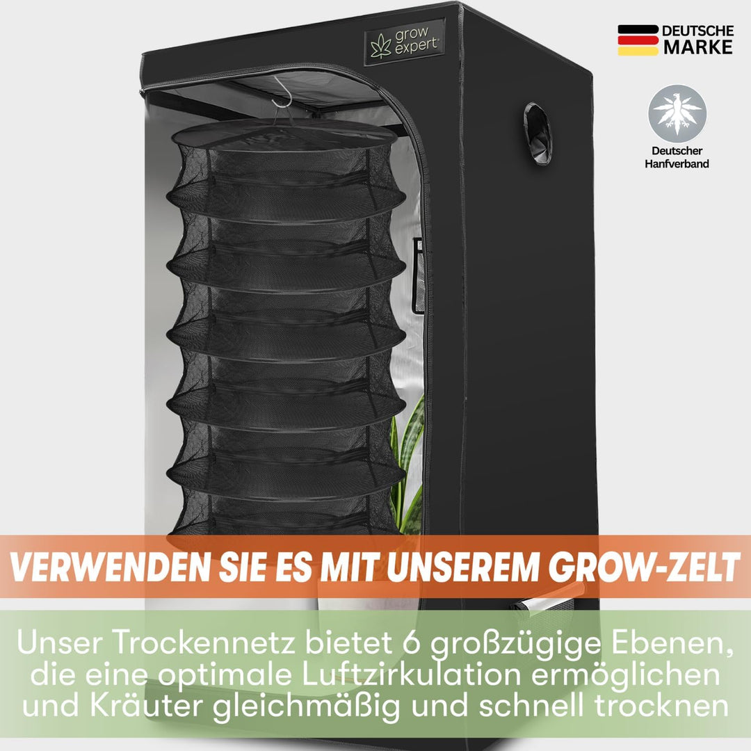 Hochwertiges Trockennetz für Kräuter – Trocknungssystem mit Reissverschluss für Grow Zelt oder Gewäc