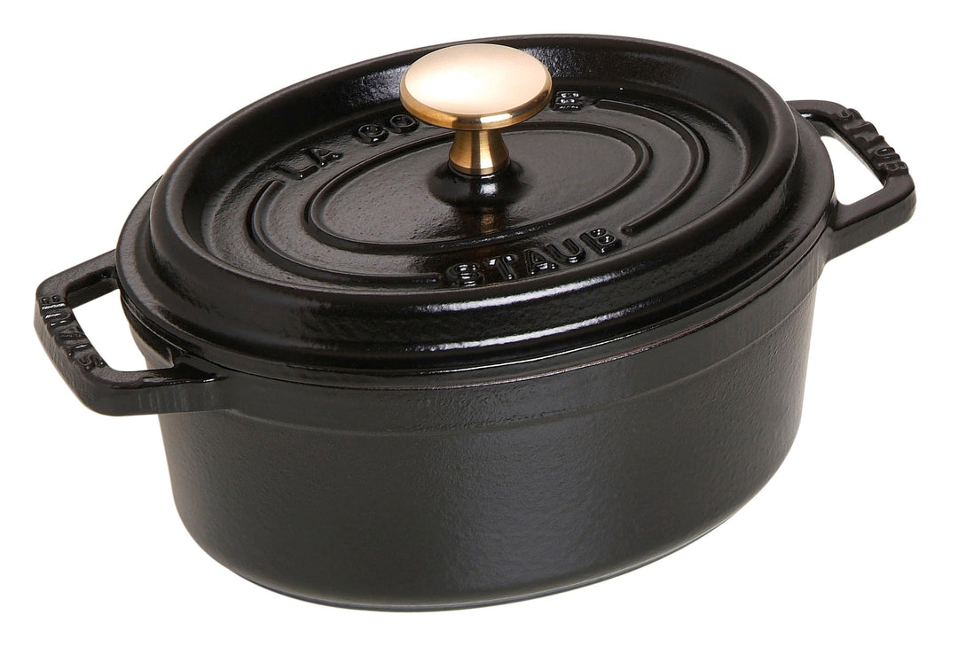 STAUB Gusseisen Bräter/Cocotte, Oval 17 cm, 1 L, Aromaregen Funktion, Für alle Herdarten geeignet, S