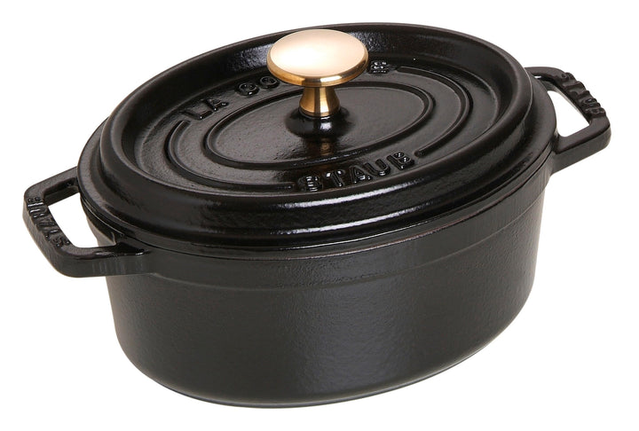 STAUB Gusseisen Bräter/Cocotte, Oval 17 cm, 1 L, Aromaregen Funktion, Für alle Herdarten geeignet, S
