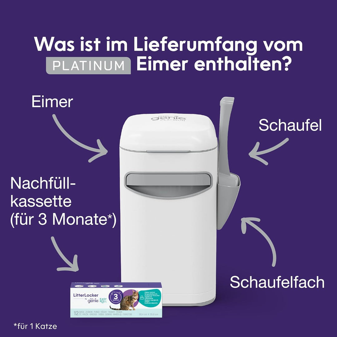 Litter Genie LitterLocker by Litter Genie Platinum Eimer weiss, Weiss