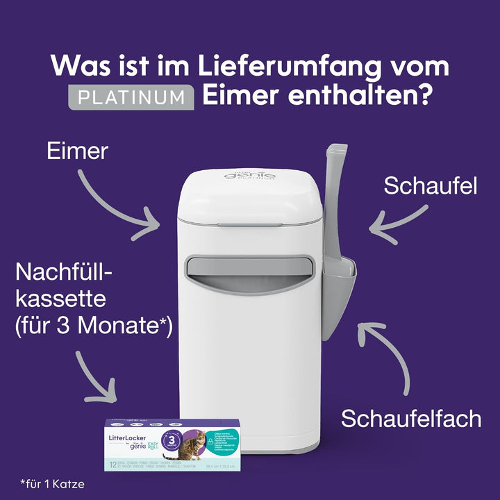 Litter Genie LitterLocker by Litter Genie Platinum Eimer weiss, Weiss