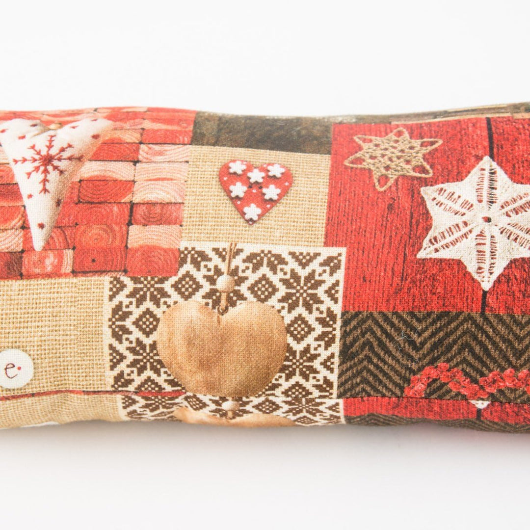 SCHÖNER LEBEN. Zugluftstopper Winter Herzen braun rot div Grössen, Auswahl:130cm Länge ca. 130x15x15
