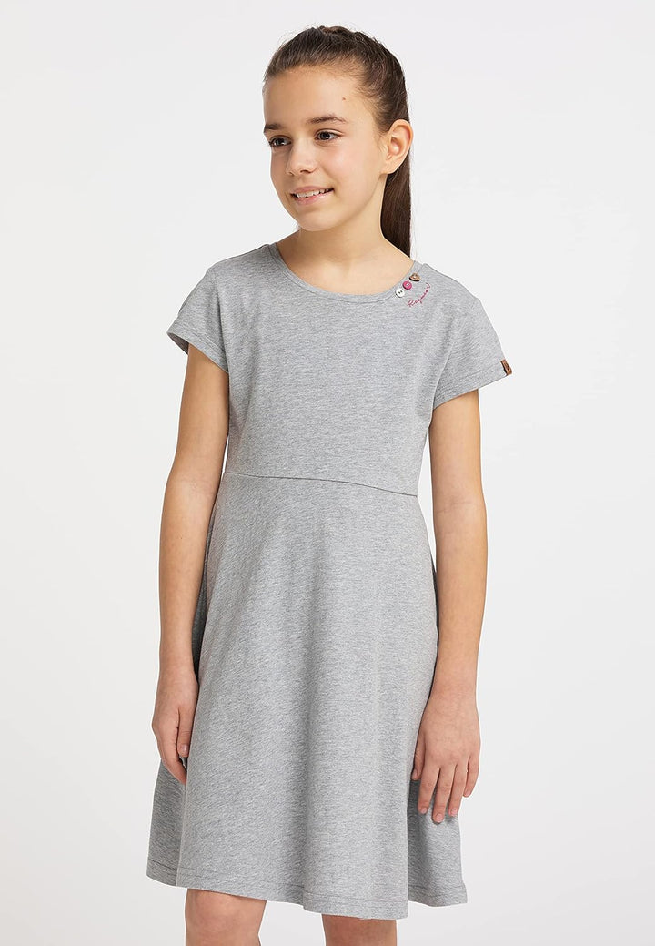 Ragwear Mädchen Kleid GWENDOLINE und GWENDOLINE DOTS Sommerkleid gepunktet und Einfarbig in sommerli