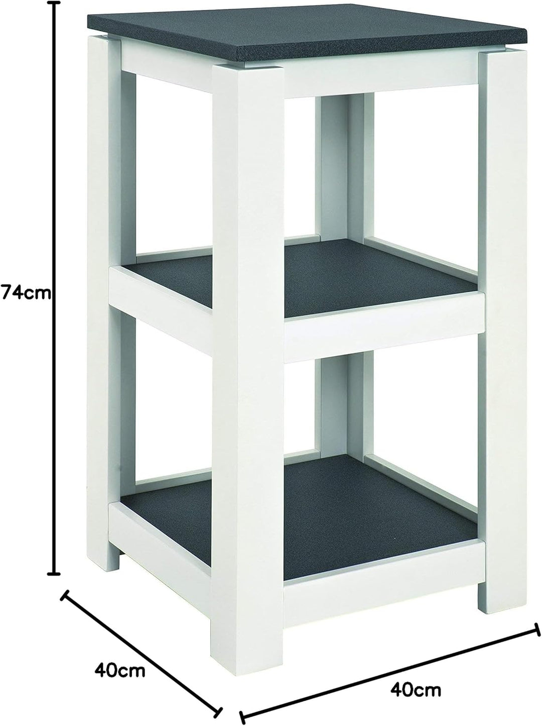 HAKU Möbel Beistelltisch, MDF, granitoptik-weiss, B 40 x T 40 x H 74 cm Granitoptik-weiss B 40 x T 4