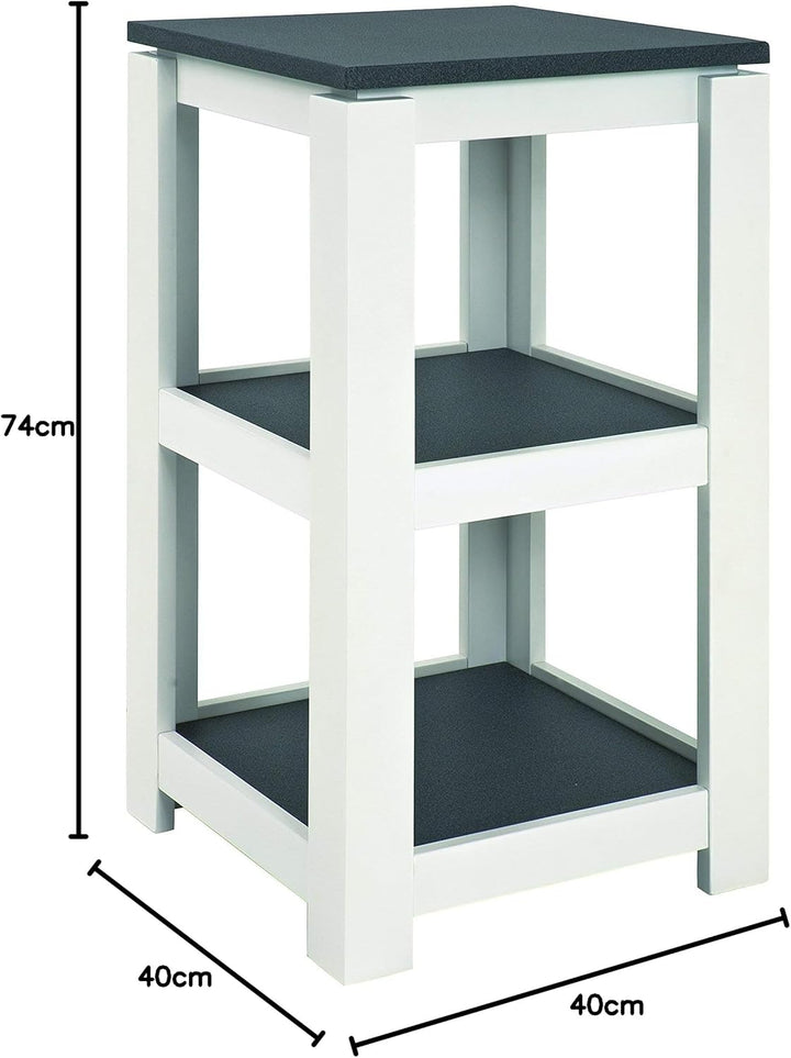 HAKU Möbel Beistelltisch, MDF, granitoptik-weiss, B 40 x T 40 x H 74 cm Granitoptik-weiss B 40 x T 4