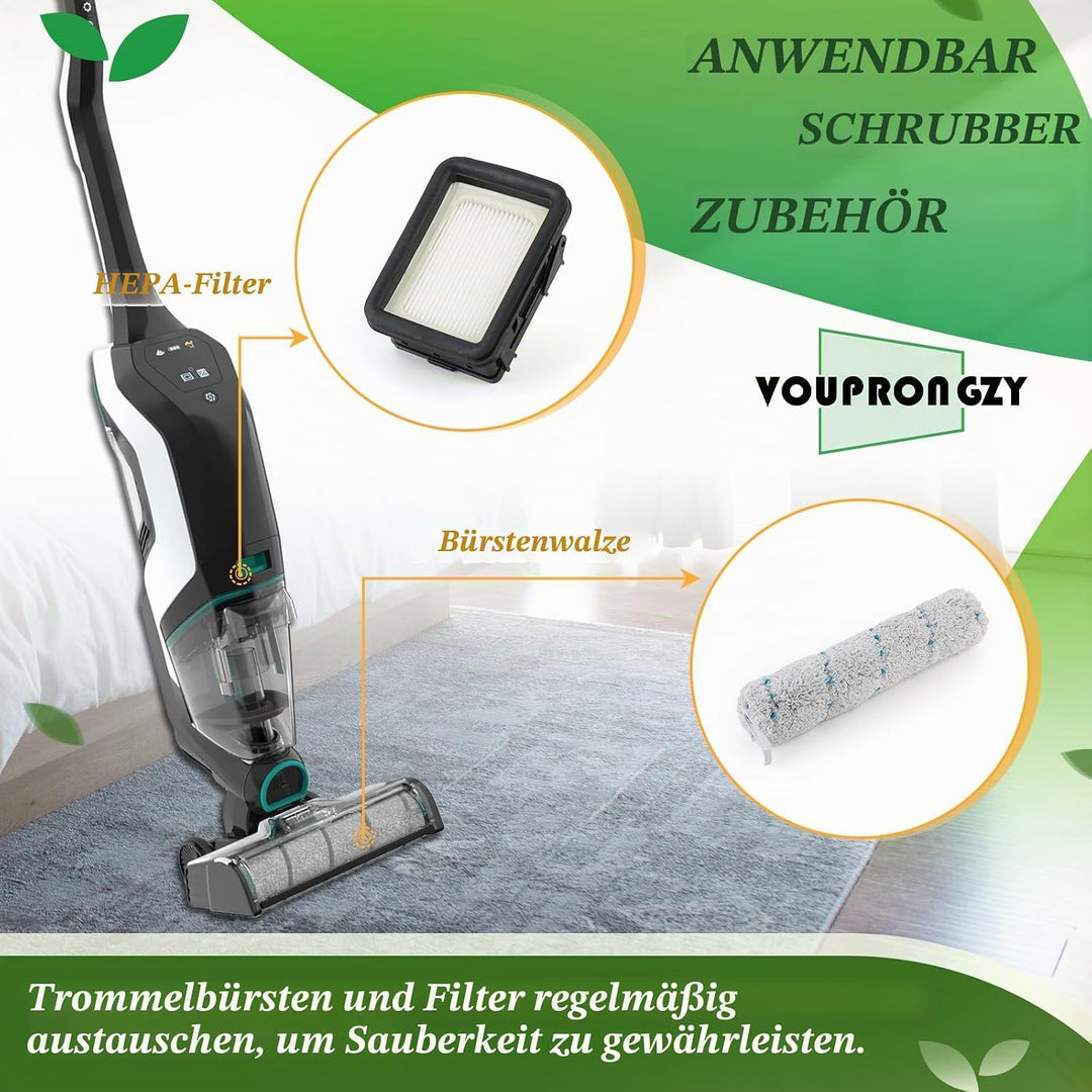 2 Bürstenrollen 4 Filter Ersatzteile für Bissell Crosswave Max Series 2554 2590 2593 2596 Bürstenrol