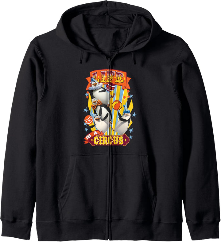 Madagascar Penguins Life Is A Circus Tex Poster Kapuzenjacke