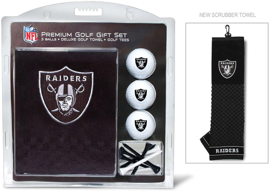 Team Golf NFL Geschenkset Besticktes Golf-Handtuch, 3 Golfbälle und 14 Golf-Tees 6,5 cm Regulierung,