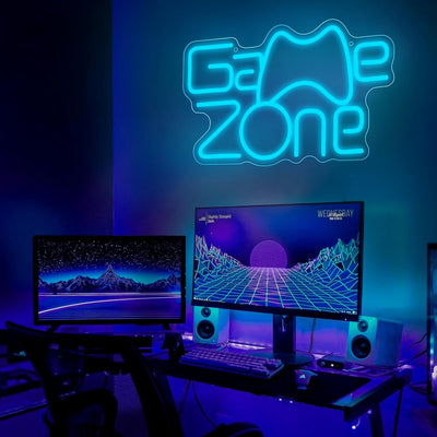 Neonlicht Schild, Spiel Leuchtreklame Game Zone Gaming Neon Schild Neon Sign Licht Leuchtschild Neon