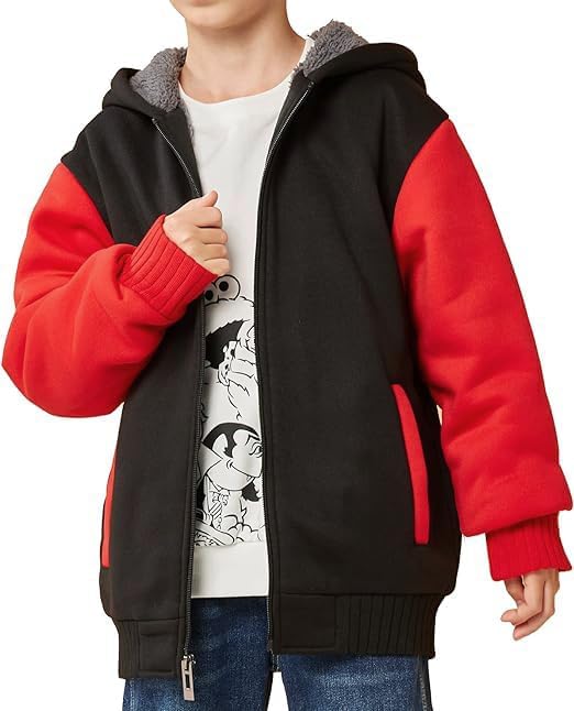 LLdress Fleecejacke Jungen Kapuzenpullover Mit Zipper Kinder Hoodie JungnsWarm Kapuzenjacke Causal W