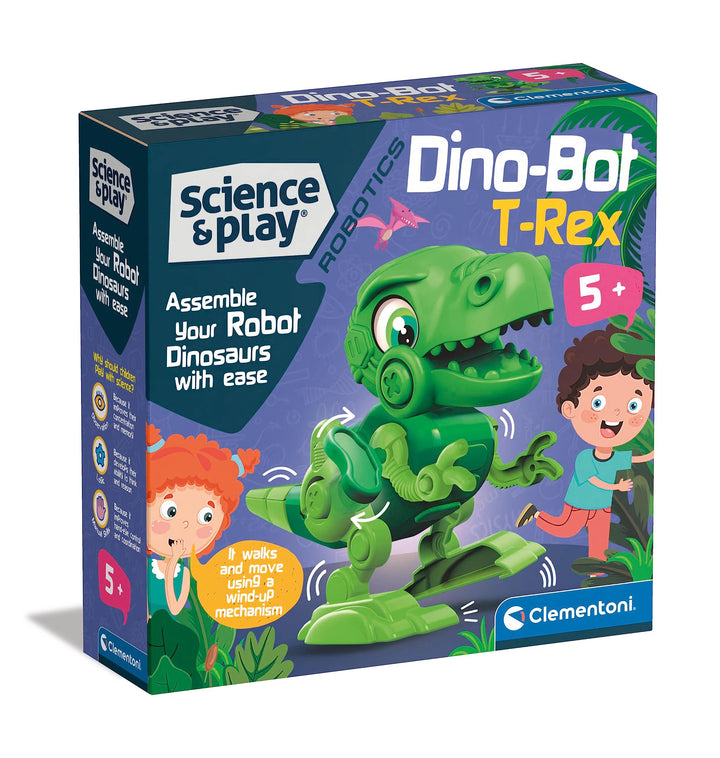 Clementoni 75073 Science & Play Dino Bot T-Rex, pädagogisches und wissenschaftliches Bauset, Geschen