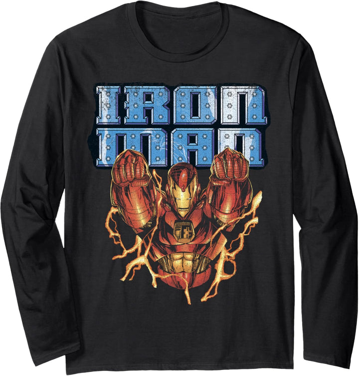 Marvel Avengers Iron Man In Flight Dark Portrait Langarmshirt