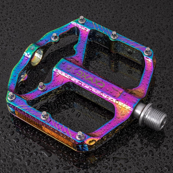 CXWXC Fahrradpedale mit Reflektoren 9/16 Zoll CNC Aluminium MTB Pedale Leichtgewichts, Antirutsch fü