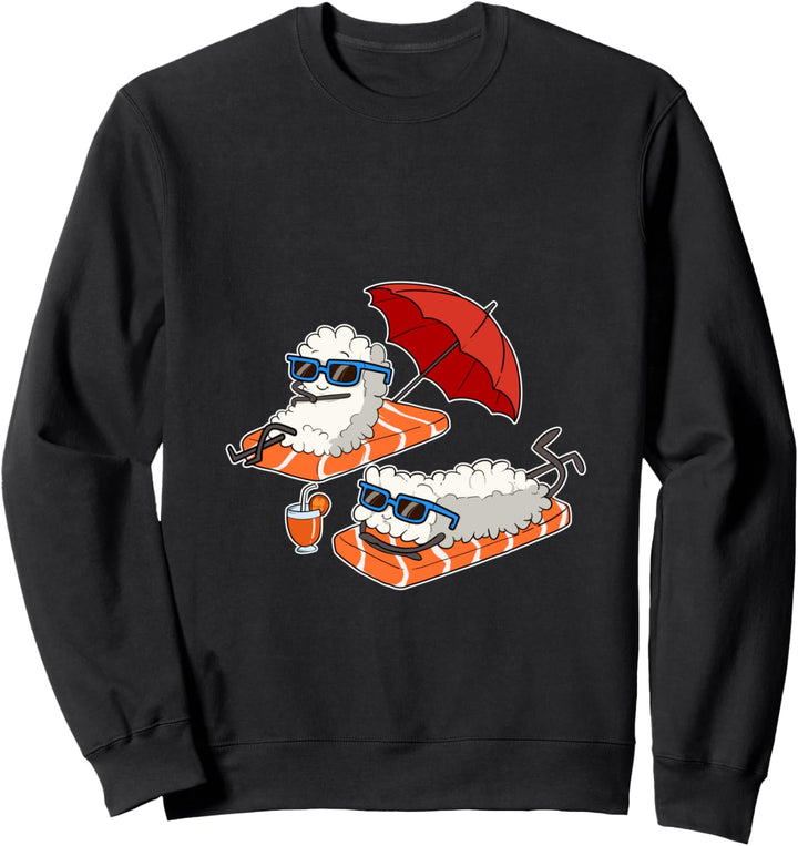 Sommer Sushi Sashimi Maki Strand Urlaub Sonne Reis Snack Sweatshirt