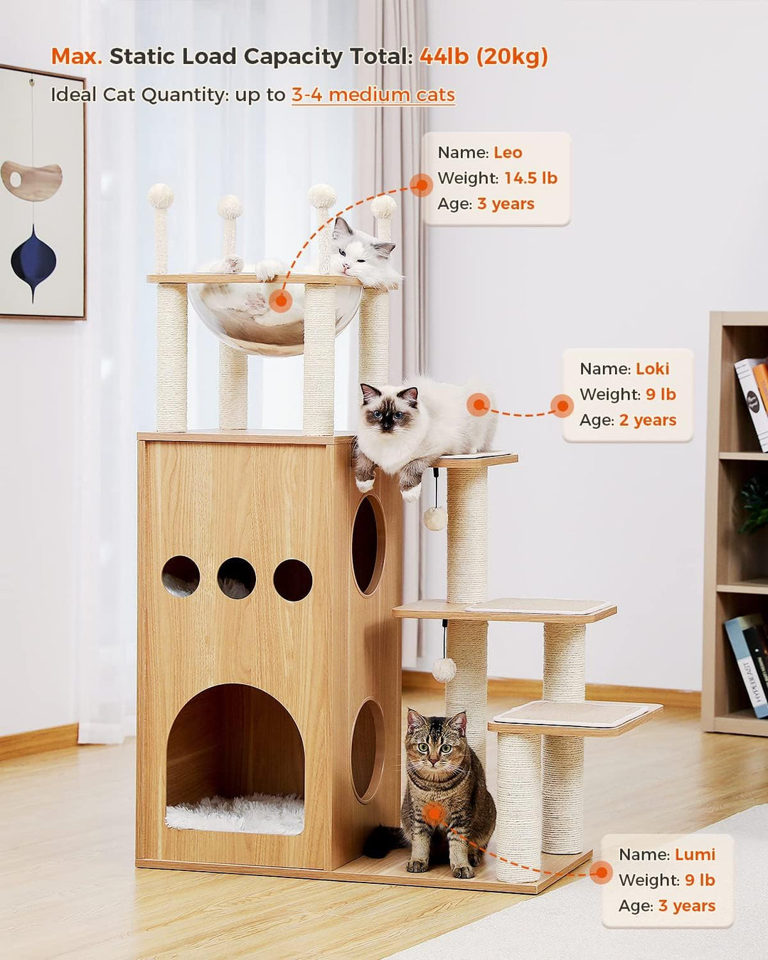 PAWZ Road Kratzbaum, hölzern Katzenbaum, luxuriös Kratzbaum gross, EIN schönes Schloss für Katzen 13