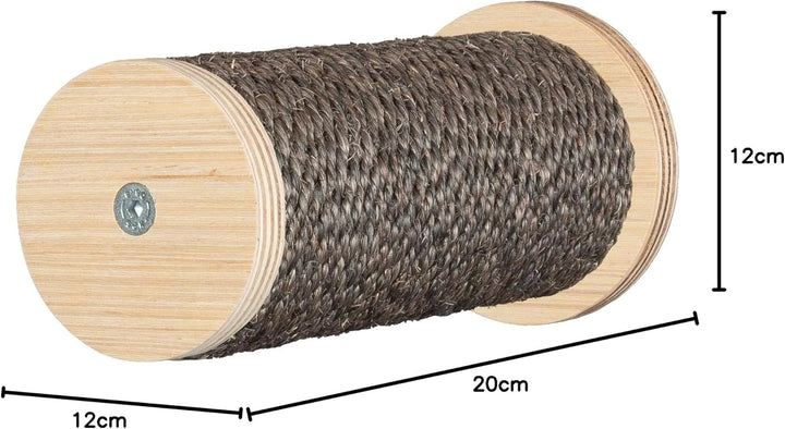 Kratzbaumland 12 cm Relax-Kletterstufe Trittstufe Wandelement für Katzen (20 cm, Braun) Stammlänge: