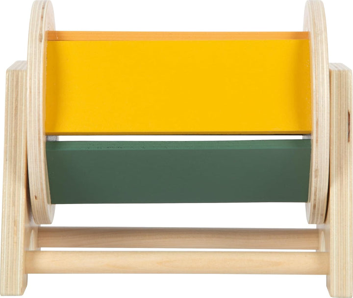 small Foot Montessori Drehtrommel aus FSC 100%-zertifiziertem Holz, Regenbogenrad mit 5 Farbflächen,
