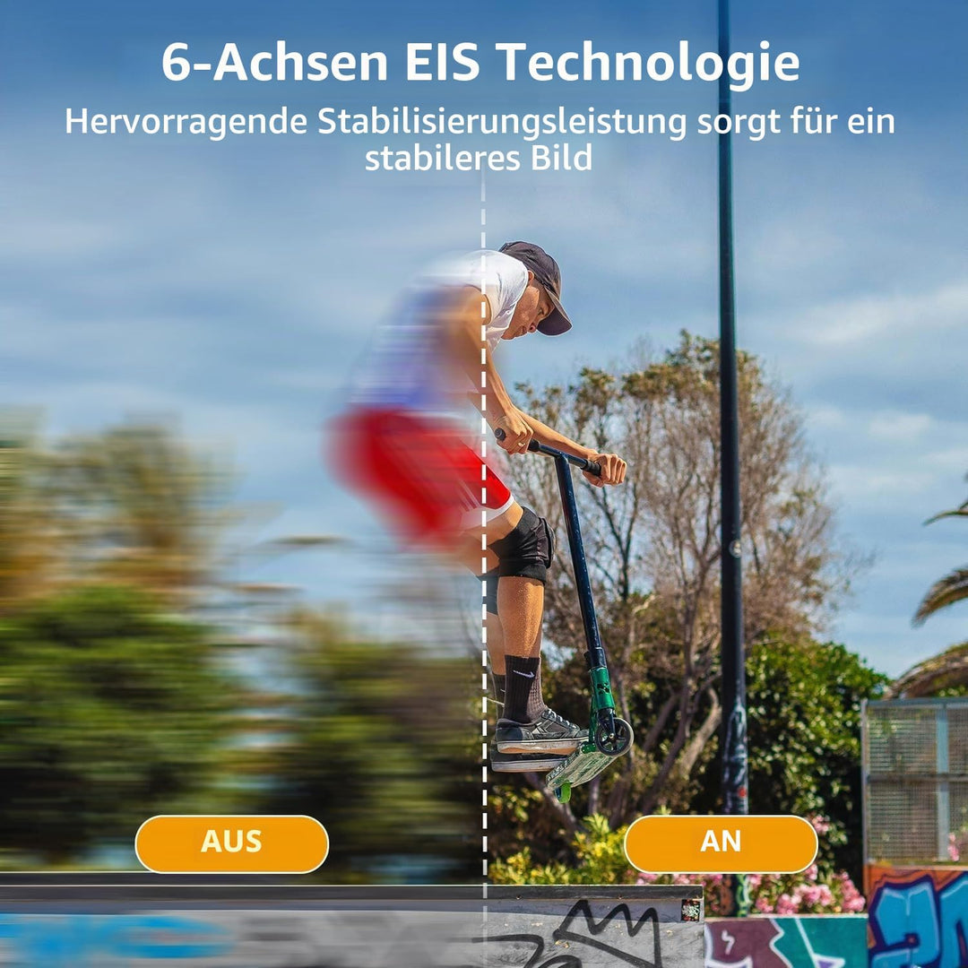 Apexcam M90 Action Cam 4K60FPS 64MP WLAN EIS Bildstabilisierung Sportkamera mit Touchscreen Unterwas
