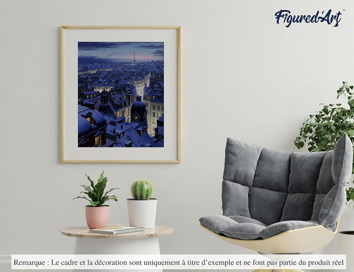 Figured'Art Malen Nach Zahlen Erwachsene Mit Rahmen Dächer in Paris - Paint by Numbers Basteln DIY B