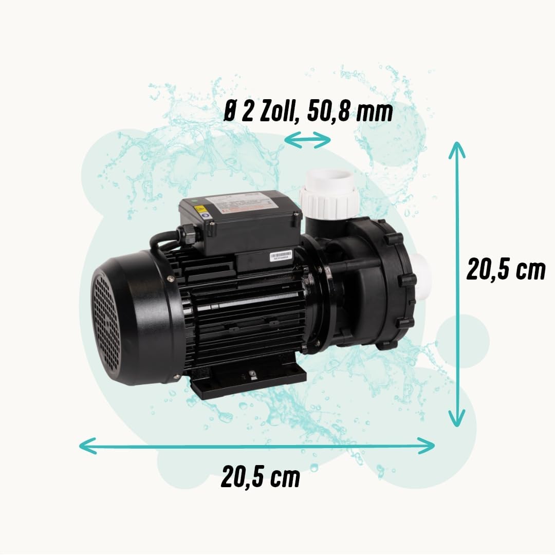 LIVIN' LX LP250 Jet poolpumpen - Whirlpool Filterpumpe 1,85 kW / 2,5 HP & 600 L/Min Poolpumpe über d
