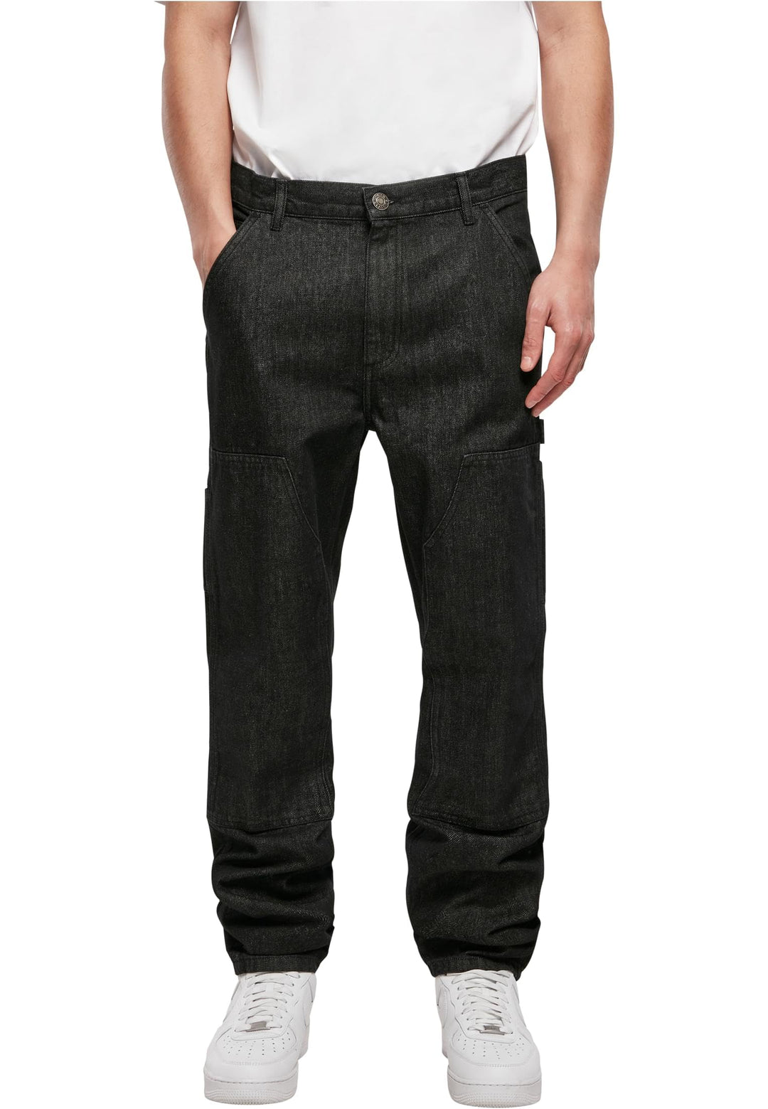Urban Classics Herren Double Knee Jeans 30 Realblack Washed, 30 Realblack Washed