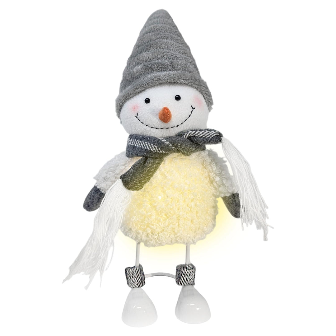 com-four® LED-Schneemann Deko-Aufsteller - beleuchtete Dekofigur als Winterdekoration - warmes Stimm