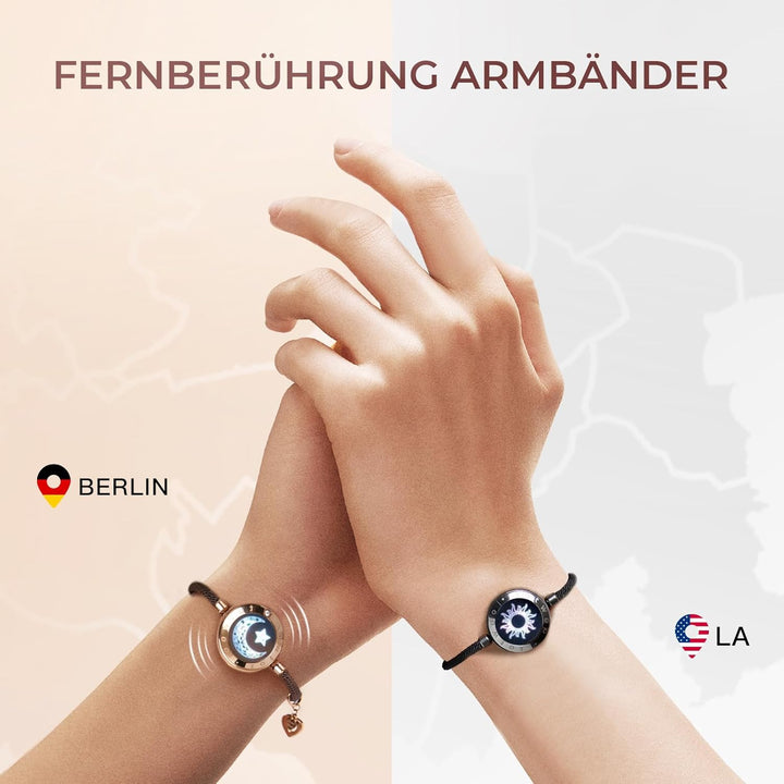 TOTWOO Pärchen Armband Paar Geschenke Partnerarmbänder mit Berührung Fernbeziehungsgeschenk für Lang